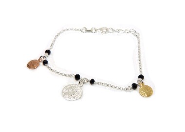 RMB|NALBORI Bracelet Silver 925 coin pendants in 3 colors of gold