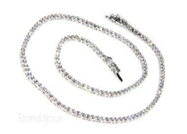 RMB|Argento 925 : Collana Collier donna modello Tennis con zirconi bianchi griffe 2 mm taglio brillante