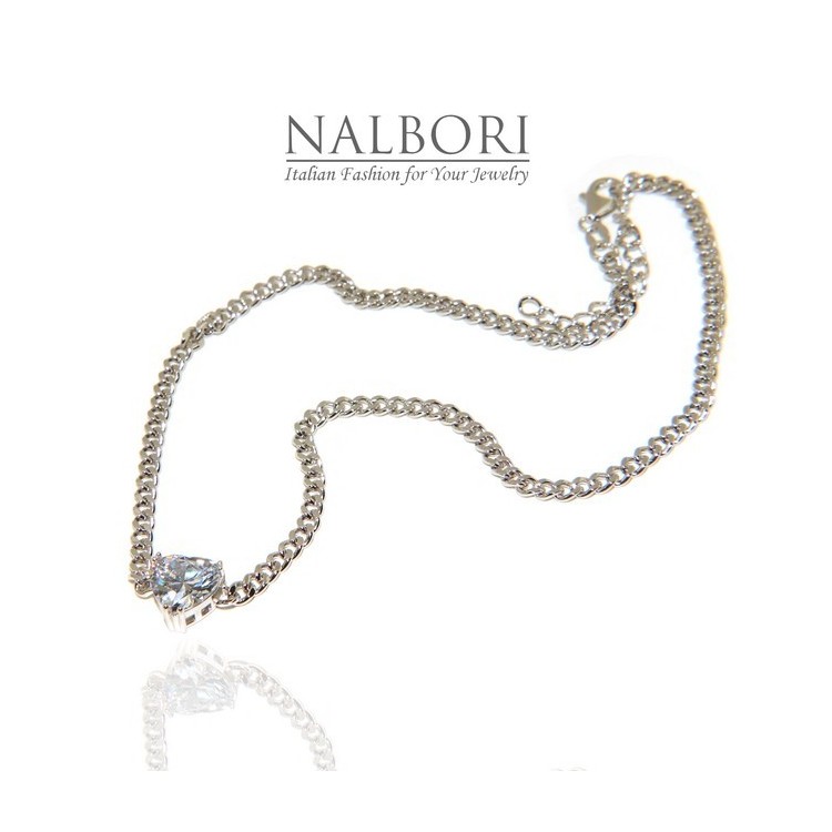 RMB|NALBORI choker cuore grande zircone argento 925 collana