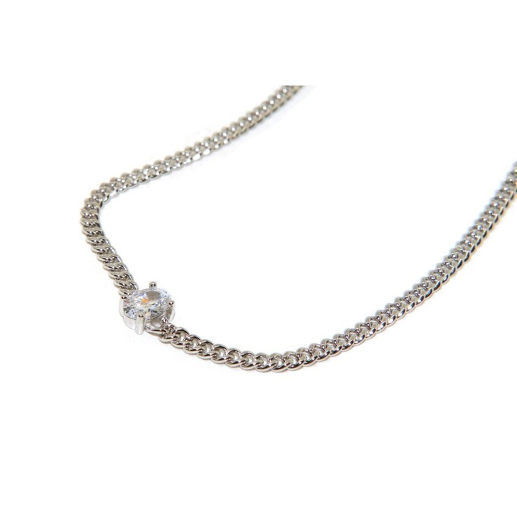 RMB|NALBORI 925 sterling silver oval zircon choker necklace