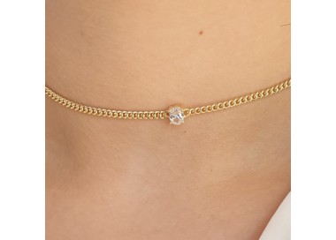 RMB|NALBORI choker zircone ovale argento 925 grumetta collana