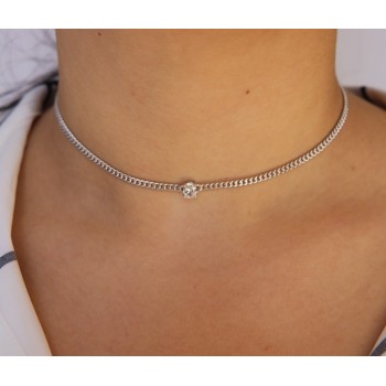 RMB|NALBORI choker zircone ovale argento 925 grumetta collana