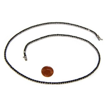 RMB|Argento 925 : Collana Collier donna modello Tennis con zirconi neri griffe 2,5 mm taglio brillante