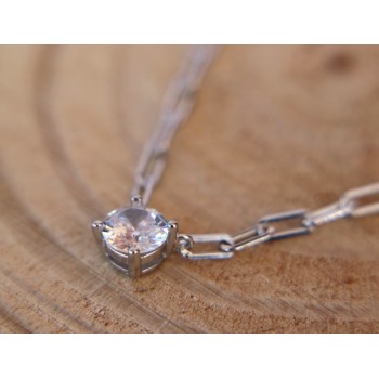 RMB|NALBORI round zircon choker 925 silver staples necklace