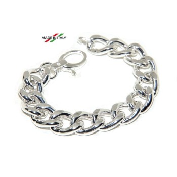 RMB|NALBORI 925 silver diamond-coated large gourmette necklace or bracelet 13 mm