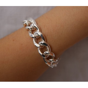 RMB|NALBORI bracciale grumetta grande 13 mm argento 925 diamantata modello chanel