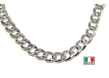 RMB|NALBORI 925 silver diamond-coated large gourmette necklace or bracelet 13 mm