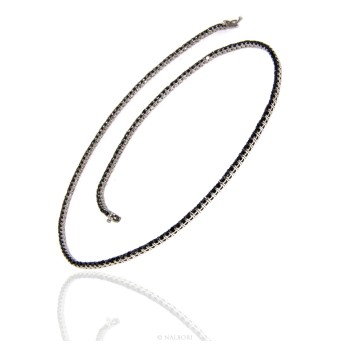 RMB|Argento 925 : Collana Collier donna modello Tennis con zirconi neri griffe 2,5 mm taglio brillante