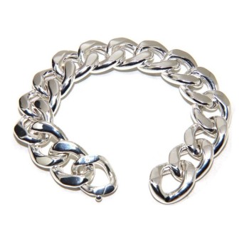 RMB|NALBORI bracelet or curb necklace 17.5mm large 925 silver diamond
