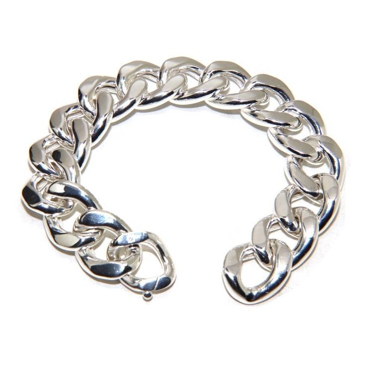 RMB|NALBORI bracciale enorme grumetta grande 17,5 mm argento 925 diamantata