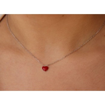 RMB|NALBORI collana donna argento 925 cuore smaltato rosso