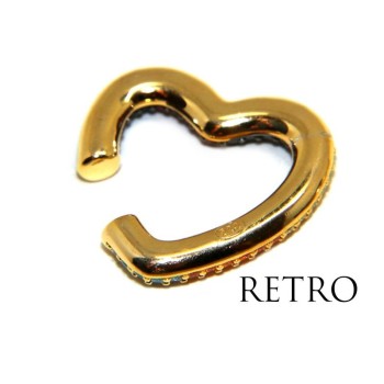 RMB|Trago a cuore argento 925 bagno oro giallo senza foro zirconi