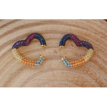 RMB|Trago a cuore argento 925 bagno oro giallo senza foro zirconi