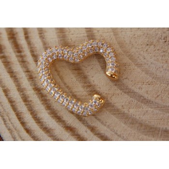 RMB|Trago a cuore argento 925 bagno oro giallo senza foro zirconi