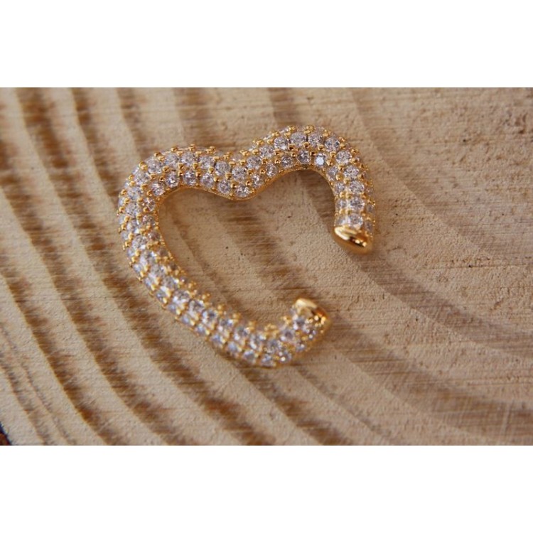 RMB|Trago a cuore argento 925 bagno oro giallo senza foro zirconi