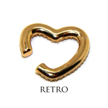 RMB|Heart tragus in 925 silver, yellow gold plated, without hole, zircons