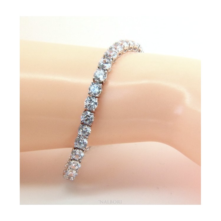 RMB|925: Tennis Bracelet With Zircon white 5 mm to 18 cm jaws