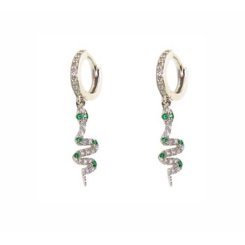 RMB|NALBORI 925 silver earrings snake pendants with zircons
