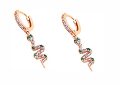 RMB|NALBORI orecchini argento 925 ciondoli serpenti con zirconi