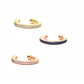 RMB|yellow rose gold plated 925 silver tragus with white colored zircons