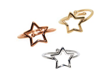 RMB|Anello Argento 925 donna stella regolabile oro giallo o rosa