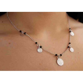 RMB|NALBORI Necklace 925 silver coins black rhodium