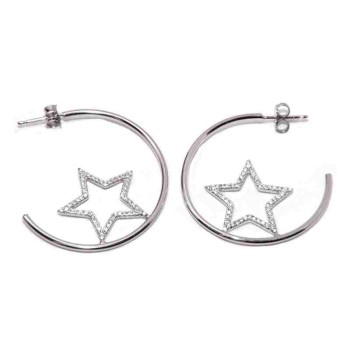 RMB|NALBORI 925 silver earrings circles with zircon stars