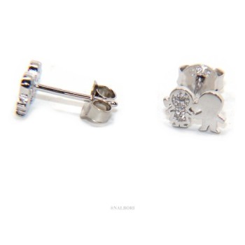 RMB|Argento 925 : orecchini donna zirconi bianchi bambino e bambina