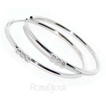 RMB|925: earrings woman anelle circles classic trilogy bushings 45mm natural zircons