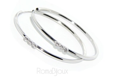 RMB|925: earrings woman anelle circles classic trilogy bushings 45mm natural zircons