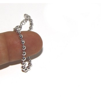 RMB|SILVER 925: Bracelet man woman with balls 3 mm rhodium galvanic