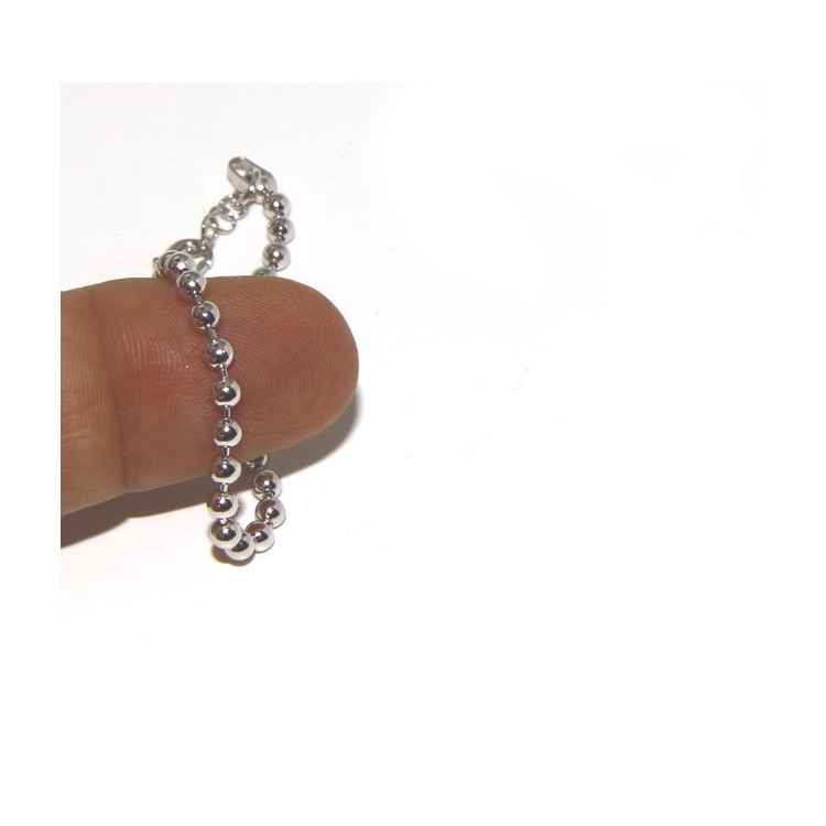 RMB|SILVER 925: Bracelet man woman with balls 3 mm rhodium galvanic