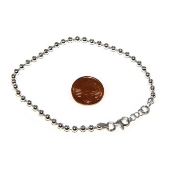 RMB|SILVER 925: Bracelet man woman with balls 3 mm clear galvanic