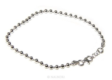 RMB|ARGENTO 925 :Bracciale uomo donna con palline da 3 mm galvanica chiara