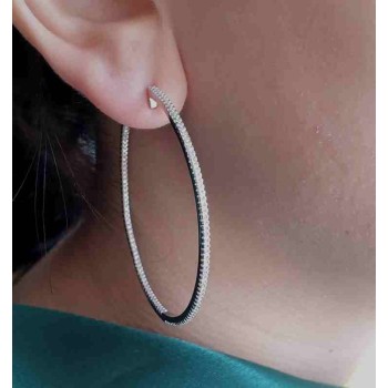 RMB|925 silver earrings circles zircons internal external 5cm brand NALBORI