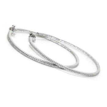 RMB|orecchini argento 925 cerchi zirconi interni esterni 5 cm grandi marca nalbori