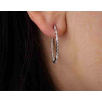 RMB|925 silver earrings circles zircons internal external 3cm brand NALBORI