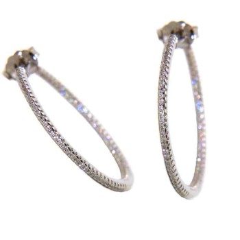 RMB|925 silver earrings circles zircons internal external 3cm brand NALBORI