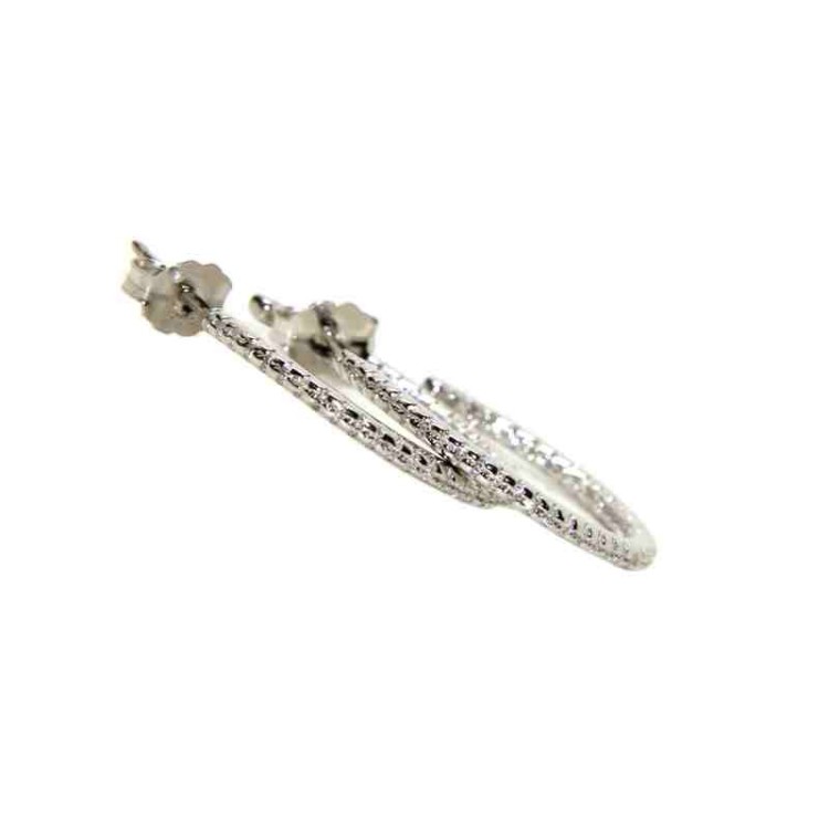 RMB|orecchini argento 925 cerchi zirconi interni esterni 2cm marca nalbori