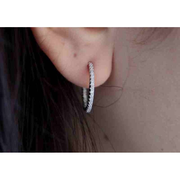 RMB|925 silver earrings circles zircons internal external 2cm brand NALBORI