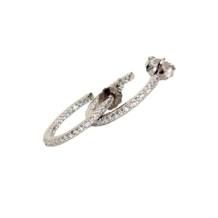 RMB|orecchini argento 925 cerchi zirconi interni esterni 1,90cm marca nalbori