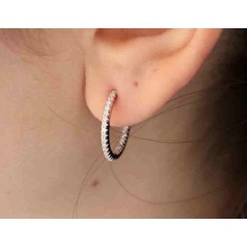 RMB|925 silver earrings circles zircons internal external 1,9cm brand NALBORI