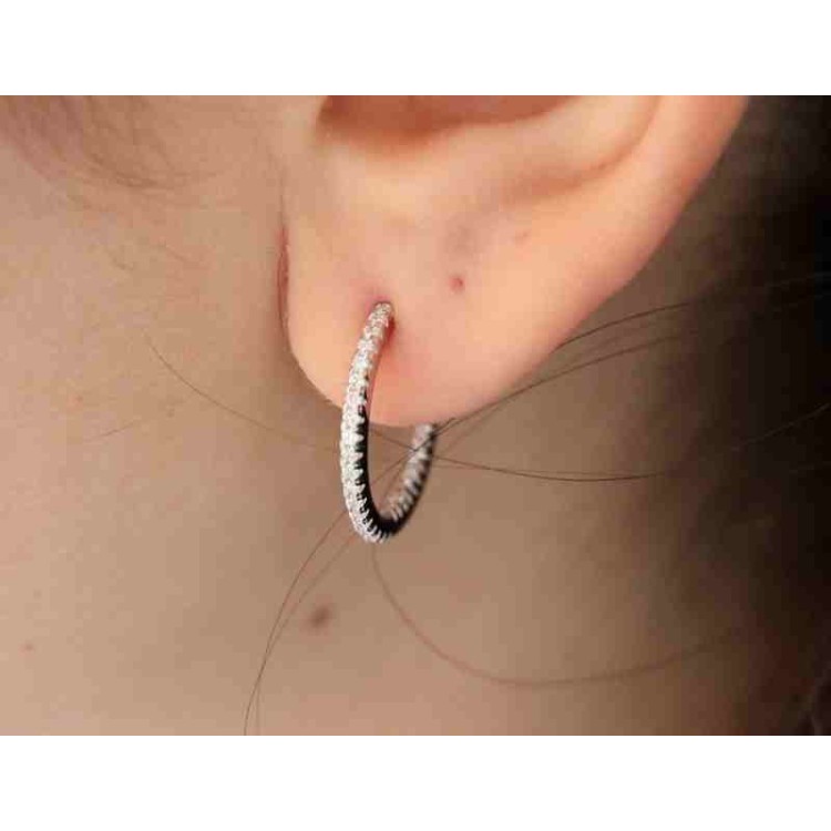 RMB|925 silver earrings circles zircons internal external 1,9cm brand NALBORI