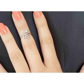 RMB|ring woman phalanx 925 silver snake finger rhodium NALBORI