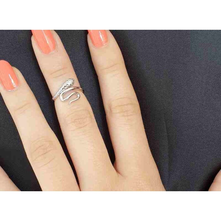 RMB|anello donna falange argento 925 serpente finger rodiato NALBORI