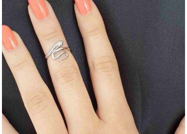 RMB|ring woman phalanx 925 silver snake finger rhodium NALBORI