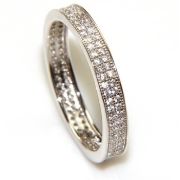 RMB|Silver 925 Rhodium: Eternity record to crown all around with 2 rows cubic zirconia 1.0mm brilliant cut