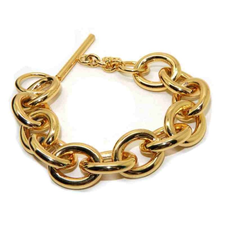 RMB|Oval bracelet in hypoallergenic bronze plated yellow gold for woman