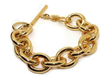 RMB|Oval bracelet in hypoallergenic bronze plated yellow gold for woman
