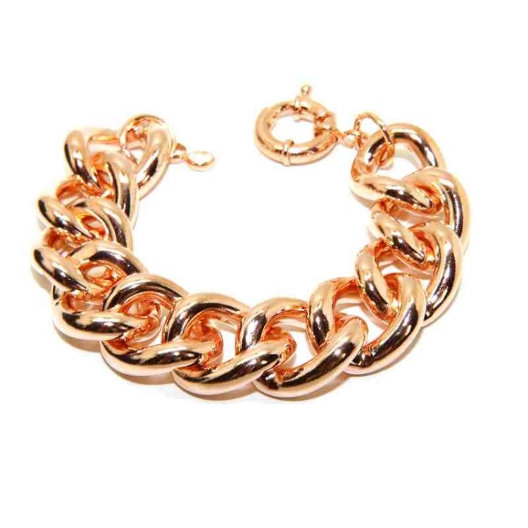 RMB|Bracciale donna grumetta in bronzo placcato oro rosa donna anallergico